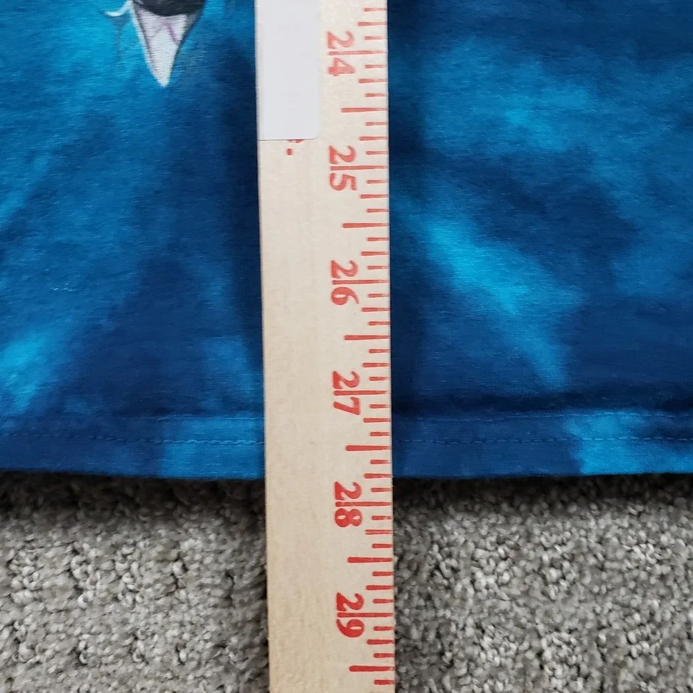 Vintage Liquid Blue T-Shirt Mens Medium Great White Sharks Tie Dye 1997 90s Y2k